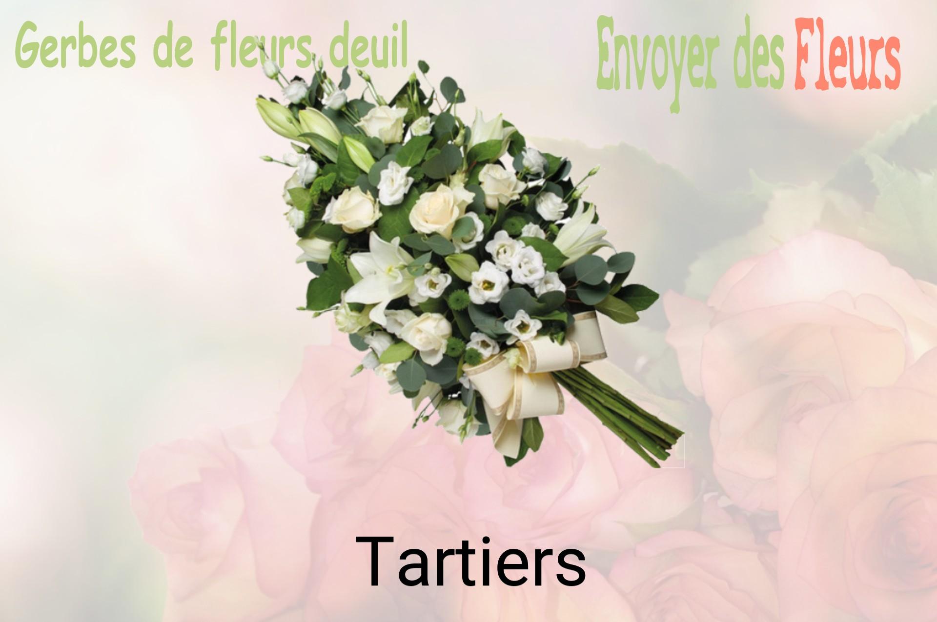 Gerbe de fleurs de deuil livrée à Tartiers